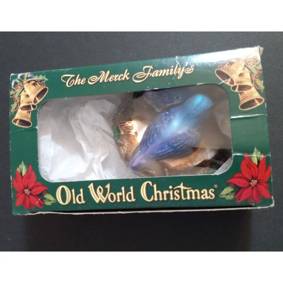 Old World Christmas OWC Bluebirds Nest Holly Christmas Ornament Clip-on - Picture 10 of 10